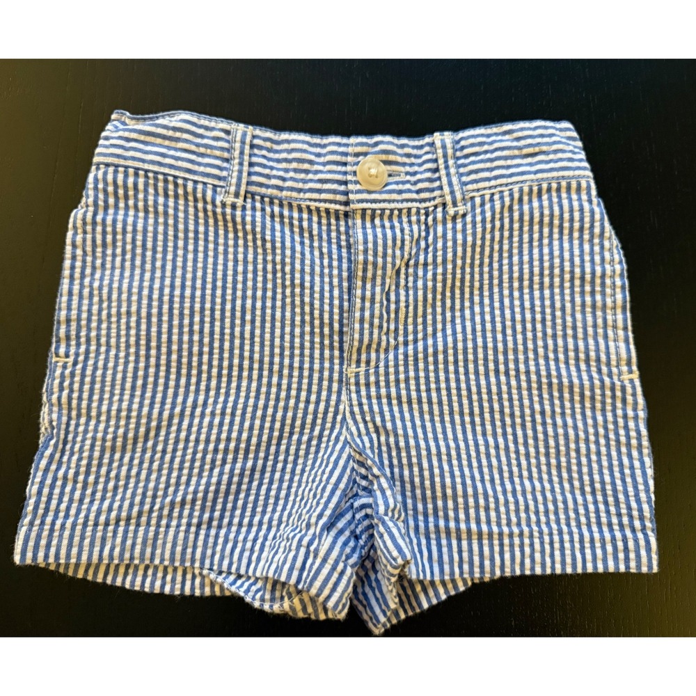 Ralph Lauren Baby Seersucker Shorts 3m Blue Striped Country Club Resort Prep